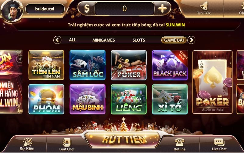 SUNWIN đẩy đủ các thể loại game bài